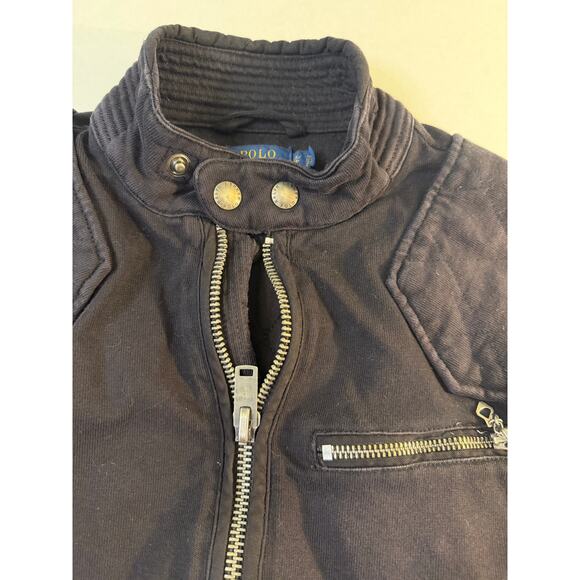 Polo Ralph Lauren Women's XS Black Quilted Cotton Moto Zip Up Jacket - Picture 4 of 9